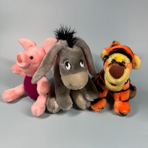 Vintage Disney Winnie the Pooh Plush – Piglet, Eeyore, or Tigger – Classic Characters by Disney – 1990s