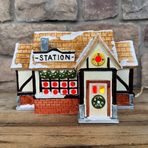 Vintage Department 56 Train Station - Retired 1985 Original Snow Village, Collectible Lighted Building Holiday Decor