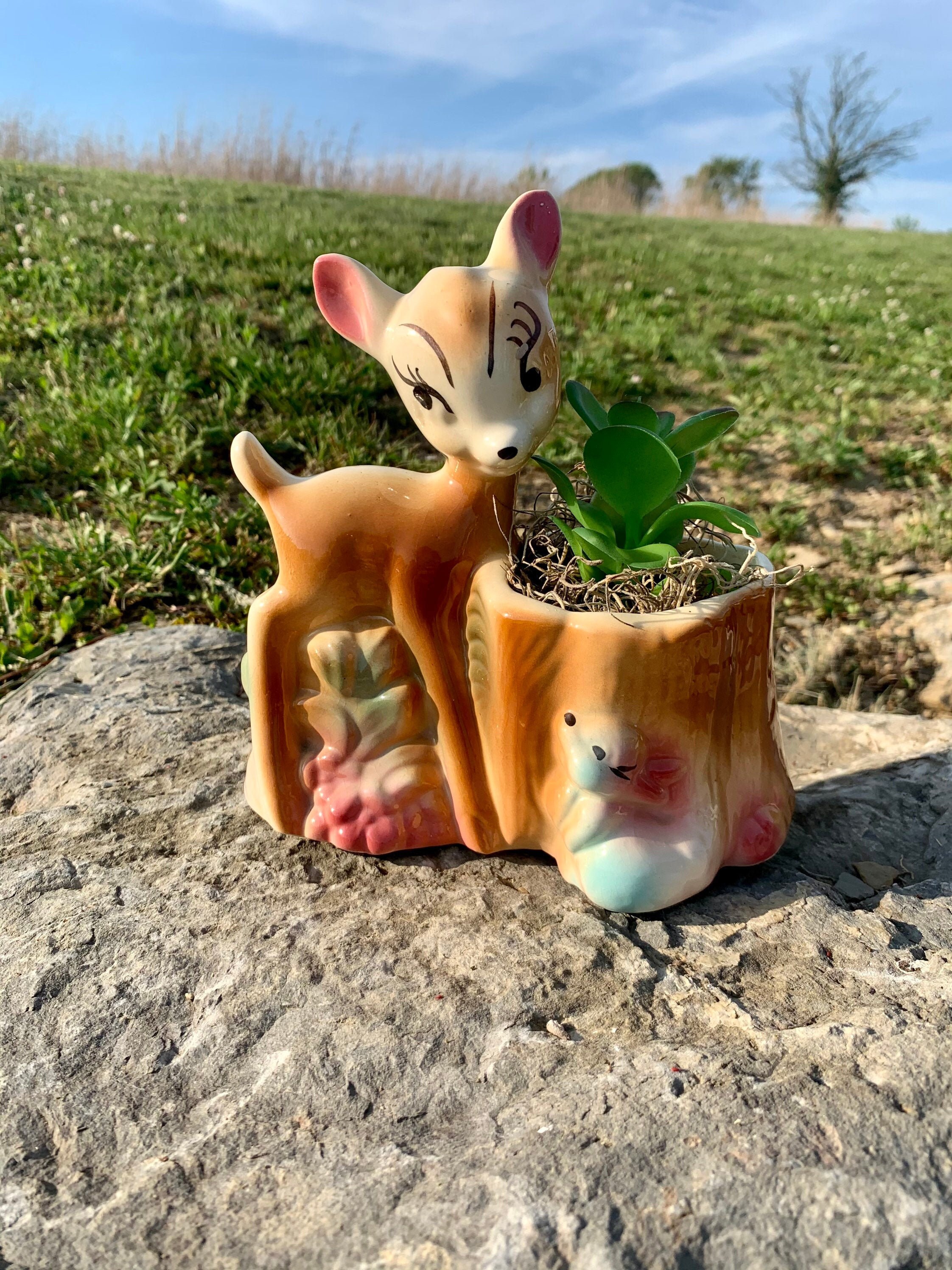 41％割引安いそれに目立つ 【 希少 】全長23.2㎝ Disney「Bambi」Garden Statue 置物 インテリア小物OTA