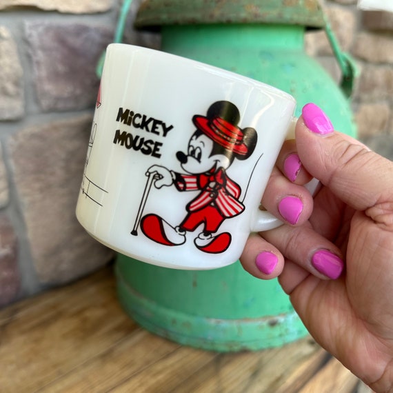 フェデラル　ディズニー　マグカップ　ミッキー　ミニー　ミルクグラス ヴィンテージ ヴィンテージ ミッキー＆ミニーマウス マグカップ - フェデラル ミルク