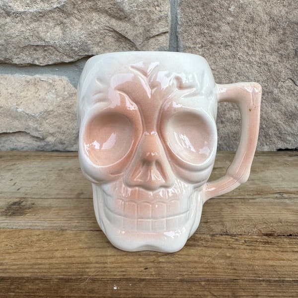 Vintage Orchids of Hawaii Skull Tiki Mug with Handle - Unique Collectible for Cocktail Enthusiasts