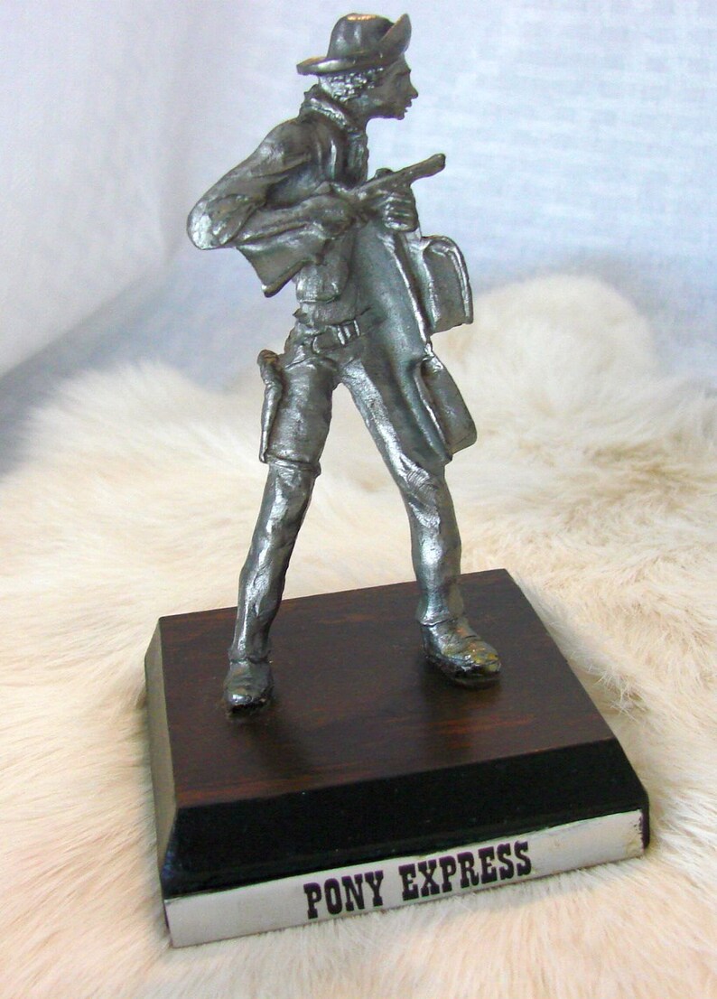 Pony Express Pewter Sculpture Pewter Cowboy Statue Western Etsy