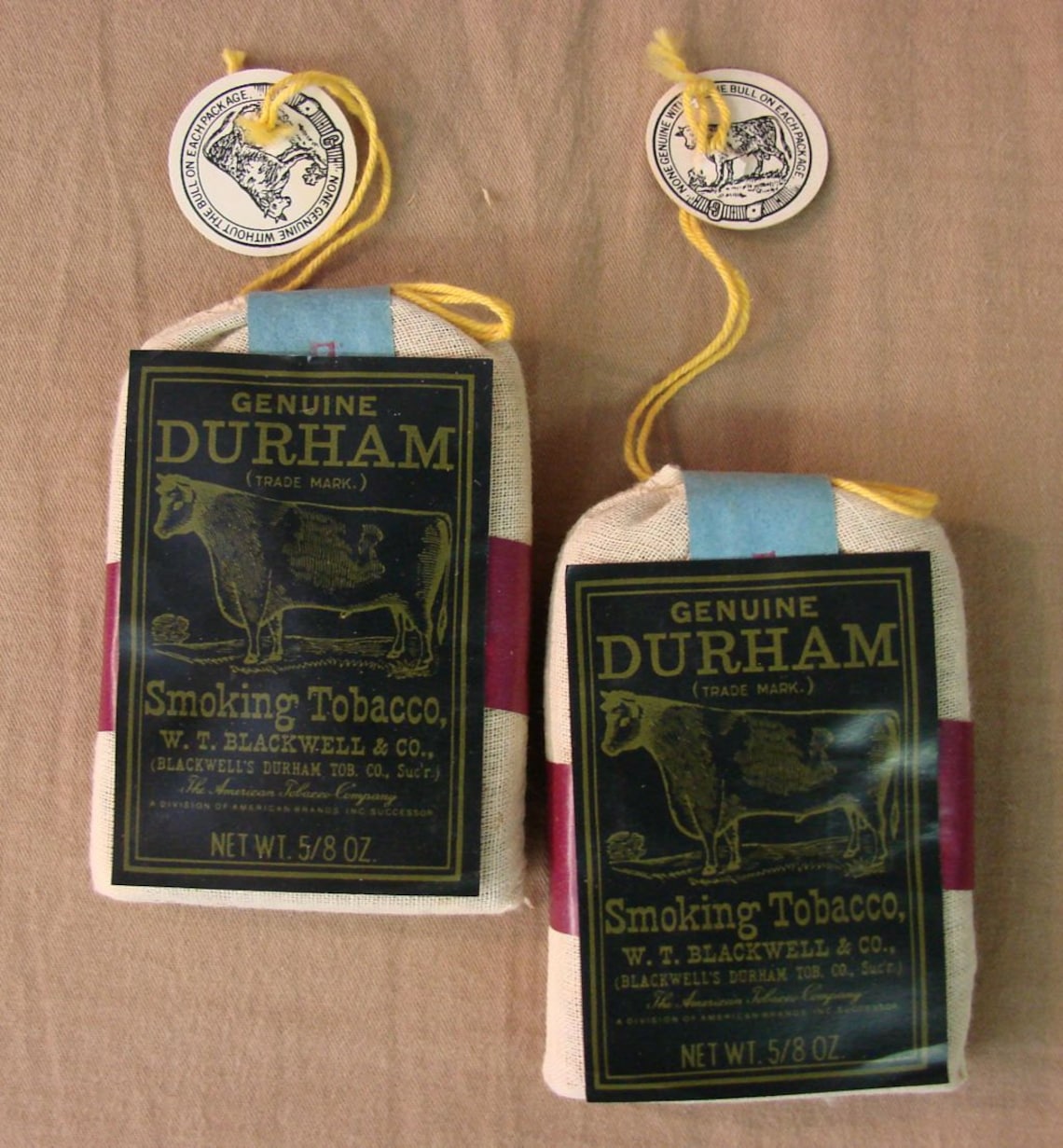 Genuine Bull Durham Smoking Tobacco 2 Bags Of Tobacco And Etsy