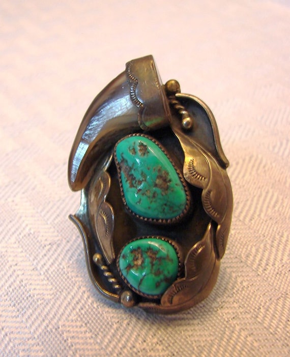 Silver Turquoise Ring - Turquoise Nugget Ring