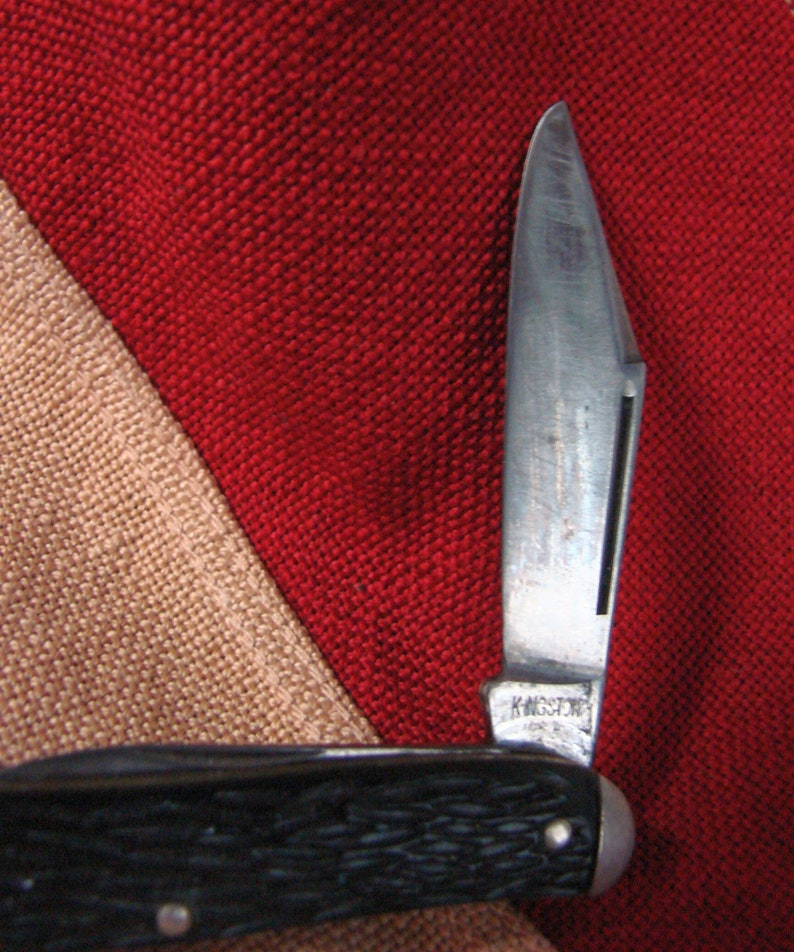 Vintage Kingston Pocket Knife Two Blades With Black Etsy