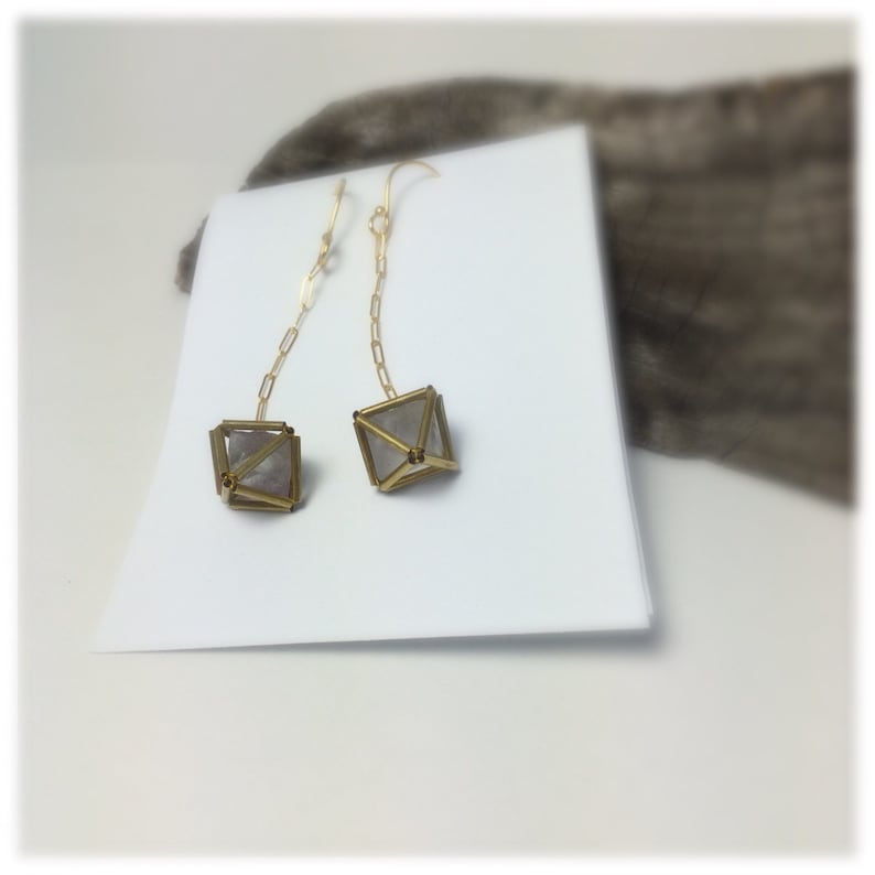 Fluorite Diamond Matrix Earrings