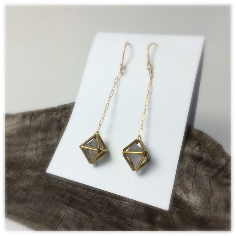 Fluorite Diamond Matrix Earrings