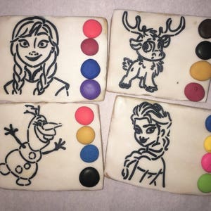 Ice queen themed paint your own cookies