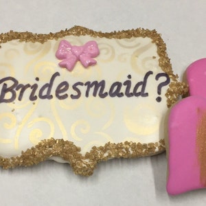 Will you be my bridesmaid cookies sugar cookie gift Bridesmaid cookies image 4