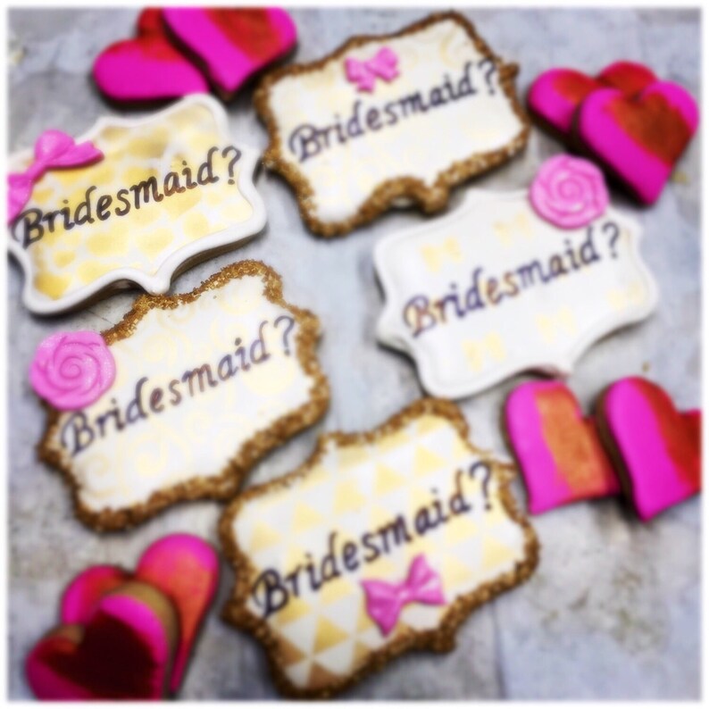Will you be my bridesmaid cookies sugar cookie gift Bridesmaid cookies image 1