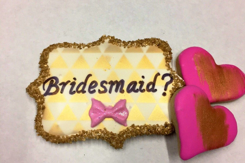 Will you be my bridesmaid cookies sugar cookie gift Bridesmaid cookies image 2