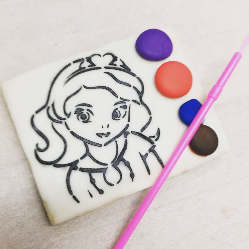 Princess Paint Your Own Cookies Etsy