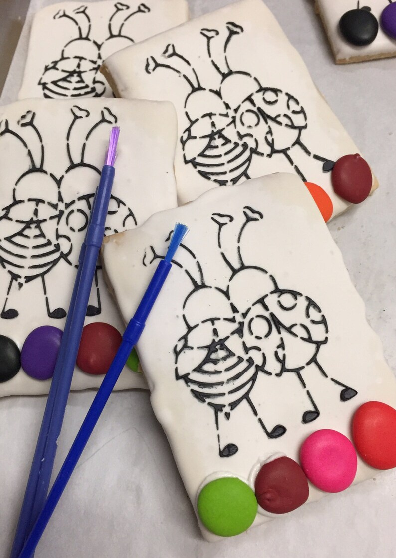 Download Valentine's Day Love Bug Paint Your Own Cookies | Etsy