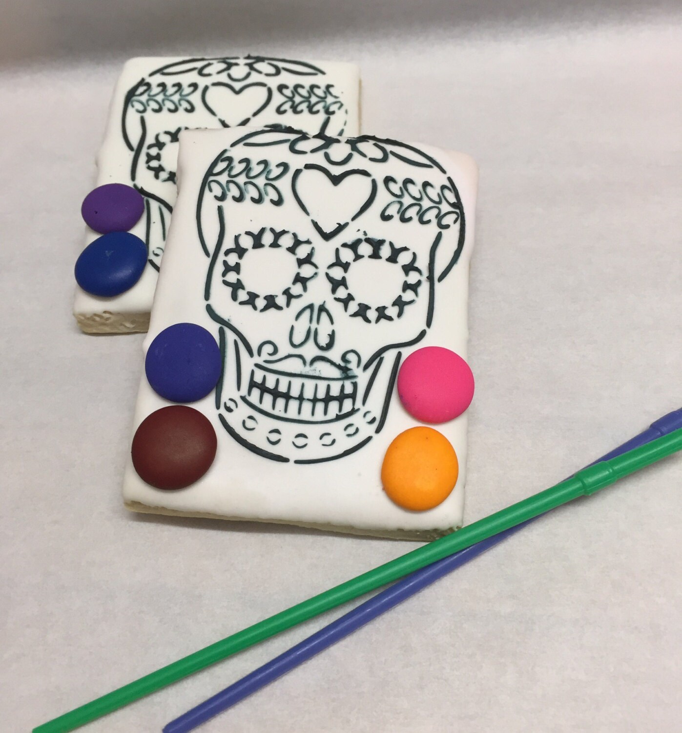 Sugar skull cookies paint your own sugar skull cookie Day Etsy