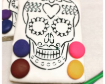 Sugar skull cookies paint your own sugar skull cookie    Day of the dead cookies