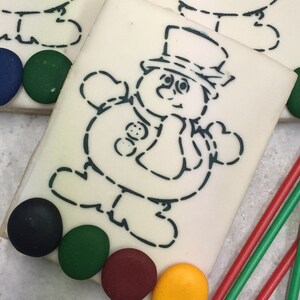 Paint Your Own Snowman Sugar Cookie  christmas activity cookies  holiday snowman cookies