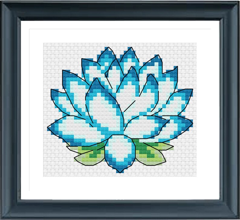 Lotus Cross Stitch Pattern Needle Pattern Instantly Download Etsy