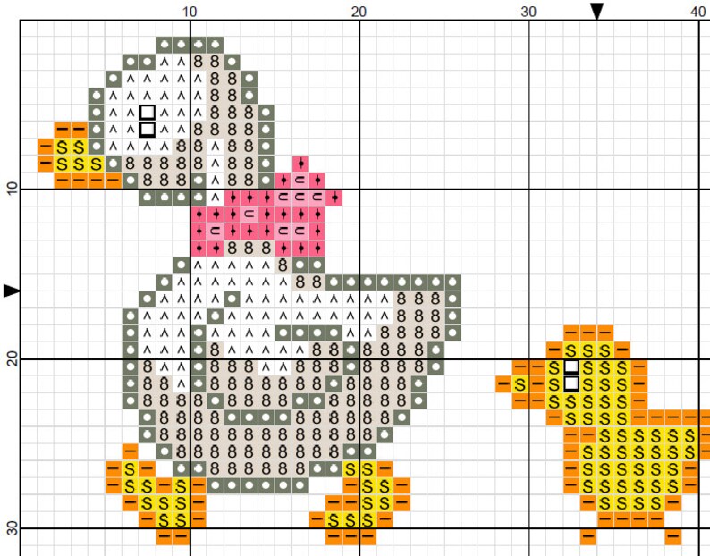 Cute Cross Stitch Pattern Duck Mommy And Her Babies | Etsy