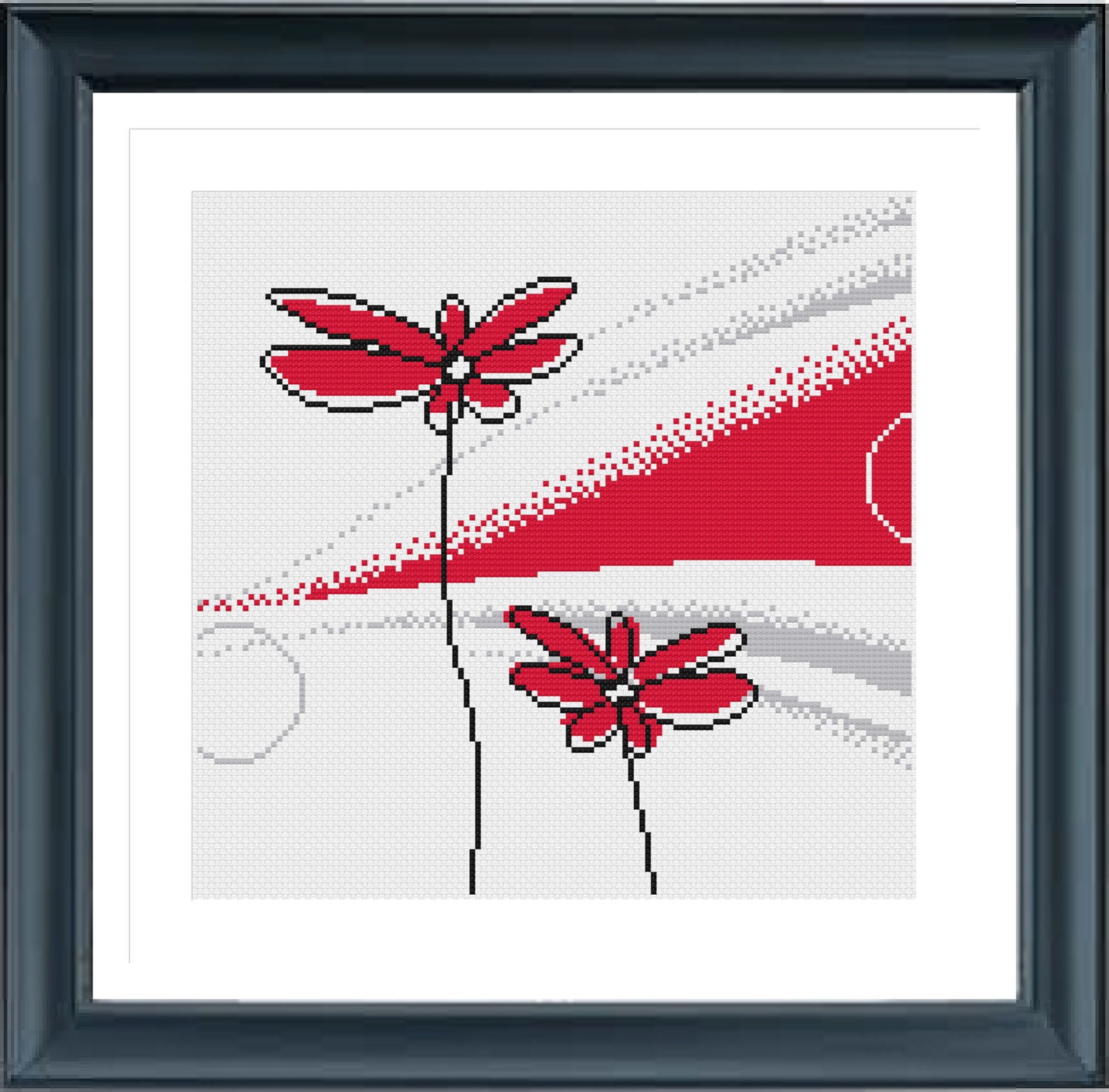 Cross Stitch Pattern Flower H220 Cross Stitch Modern Cross Etsy