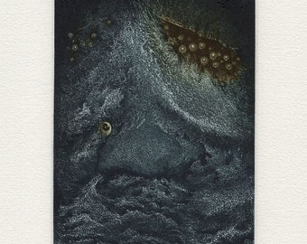 Etching, Aquatint, Drypoint Print "Ocean" by Marin Gruev