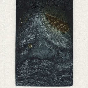 Etching, Aquatint, Drypoint Print &quot;Ocean&quot; by Marin Gruev