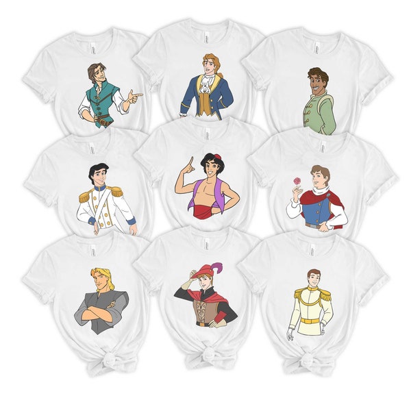 Disney Prince Character Shirt, Disney Prince Shirt, Halloween Costume Shirts Adult Men's S-3XL | Youth Kids | Ladies | Baby sizes