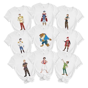 Disney Prince Shirt, Disney Prince Character T-shirt, Halloween Costume Shirts Adult Men&#39;s S-3XL | Youth Kids | Ladies | Baby sizes