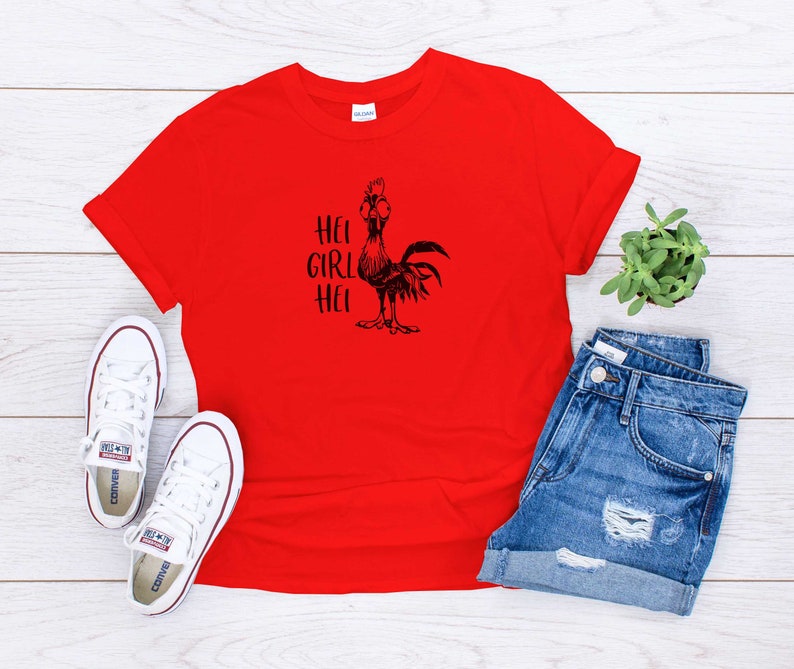 Hei Girl Hei Tshirt Moana Hei Hei Disney Fan Shirts Adult Etsy