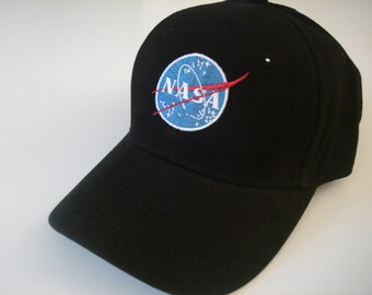 NASA embroidered logo Hat insignia space science fan nerd geek unstructured Baseball cap many colors available