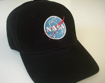 NASA embroidered logo Hat insignia space science fan nerd geek unstructured Baseball cap many colors available