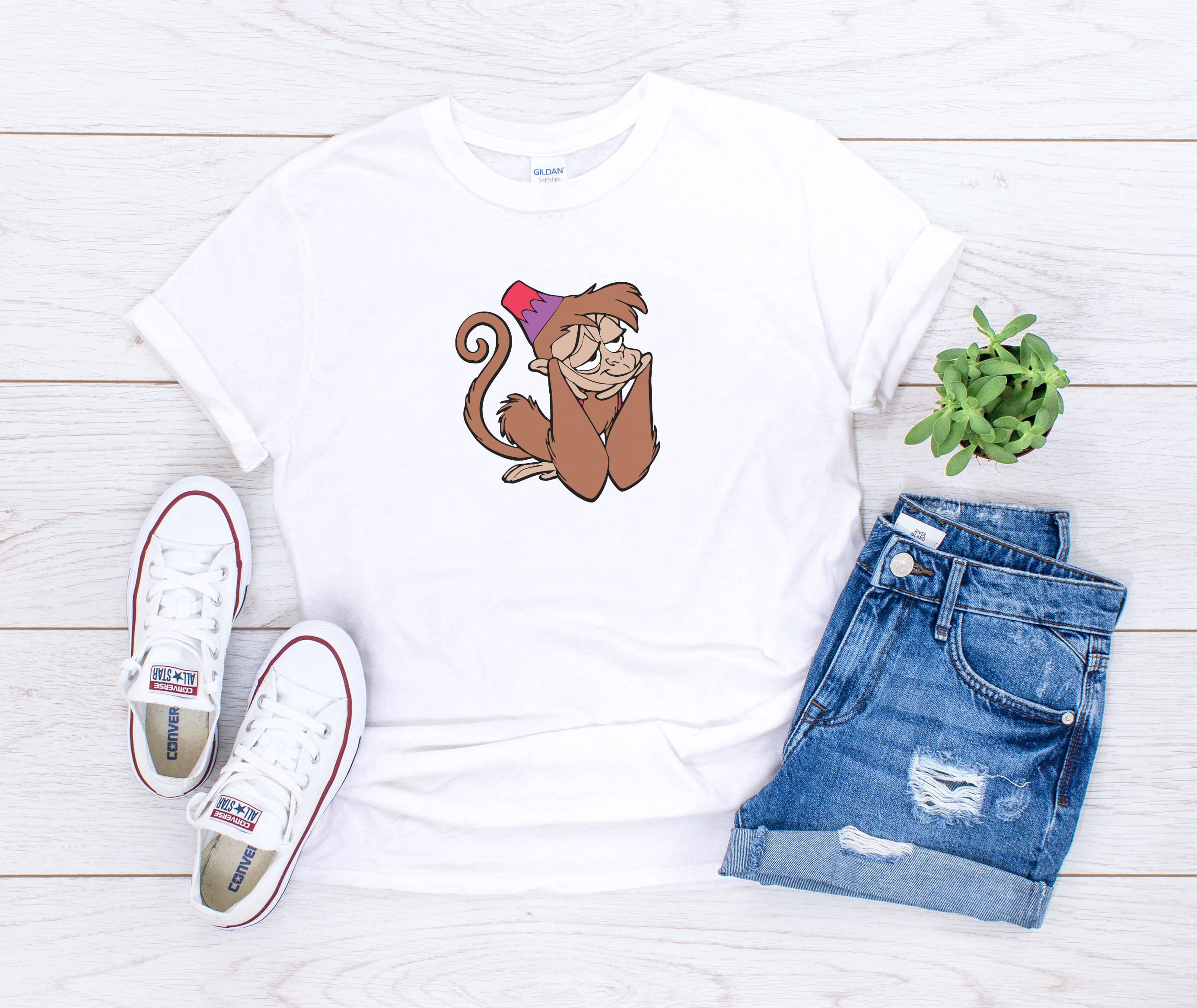 Aladdin Abu T-shirt Disney Fan Shirts Adult Men's S-3XL