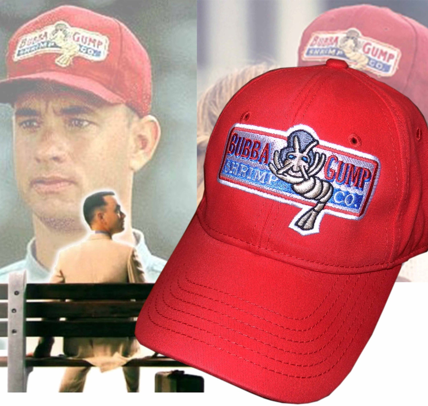 Gump Camarones Sombrero Run Forrest Gump Hanks - Etsy