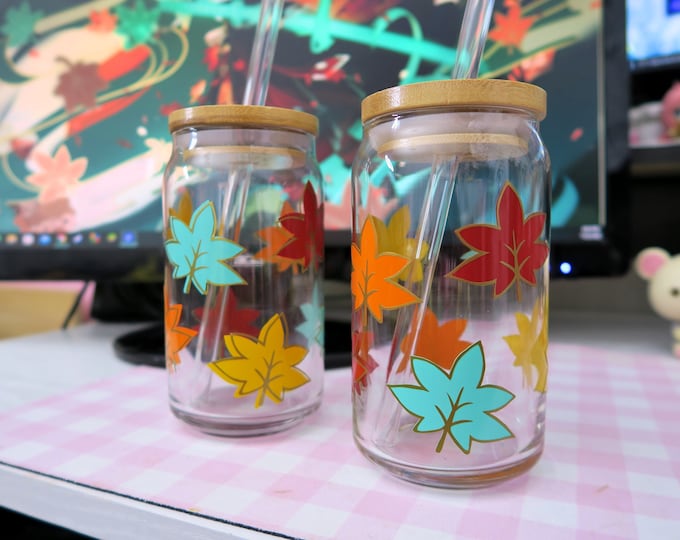 Featured listing image: Genshin Kazuha Maple Leaf Cup | Made-to-Order Genshin Impact Glass Cup, Genshin Impact Gift, Kazuha Kaedehara, Genshin Coffee Cup | Fan-made