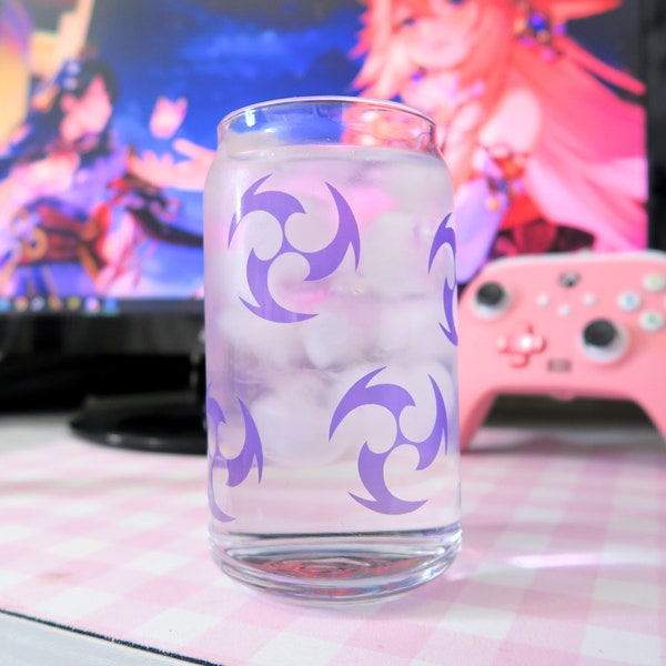 Genshin Color Changing Electro Cup | Made-to-Order Genshin Impact Glass Cup | Fan-made