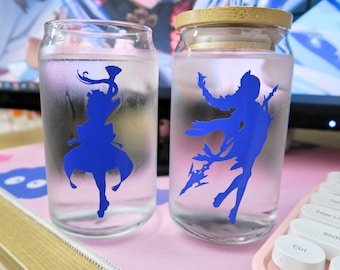Custom Genshin Cryo Character Color Changing Cup | Made-to-Order | Genshin Impact glass cup, Wriothesley, Freminet, Kaeya, Ganyu | Fan-made