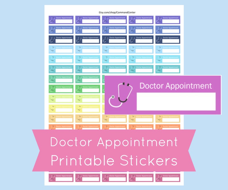 Doctor Appointment Stickers, Printable Doctor Appointment Stickers for