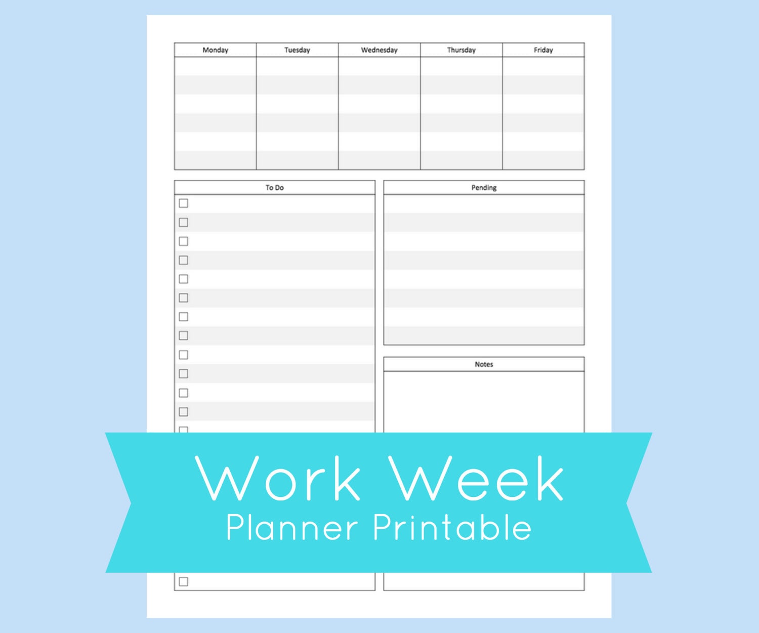 work week planner printable work week planner template work etsy australia