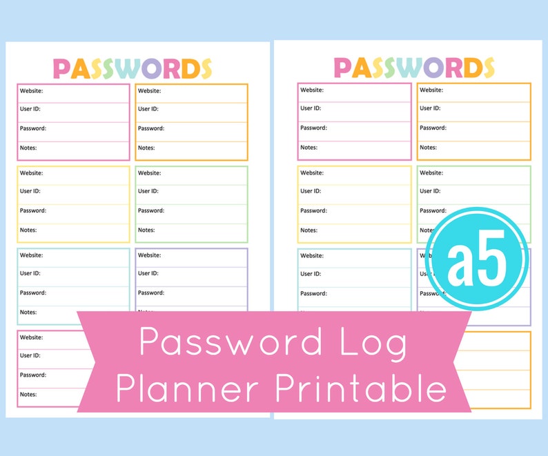 a5 Planner Internet pages, a5 Planner Printable, Pword Organizer, Kikki K a5, Kikki K Inserts, Pword Log, Pword Tracker, a5 filofax photograph about Printable Password Organizer referred to as a5 Planner Internet pages, a5 Planner Printable, Pword Organizer, Kikki K a5, Kikki K Inserts, Pword Log, Pword Tracker, a5 filofax
