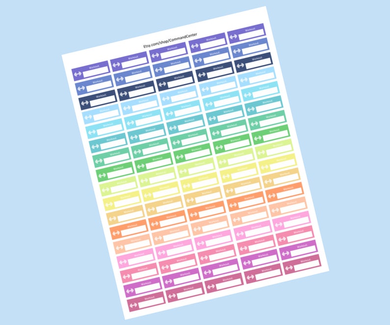 workout planner stickers printable workout stickers for use etsy