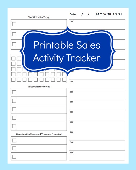 Sales Activity Tracker Daily Planner Cold Call Tracker | Etsy