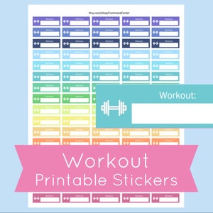 Workout Planner Stickers, Printable Workout Stickers for Use With Erin ...