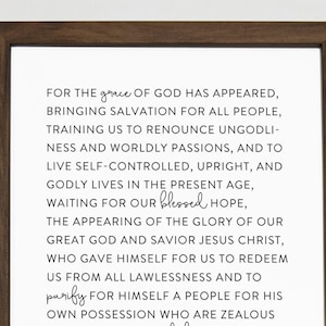 Titus 2:11-15 Bible Verse Wall Art Print Scripture Printable