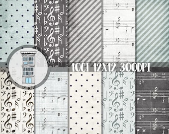 10ct 11 Music Notes All Over