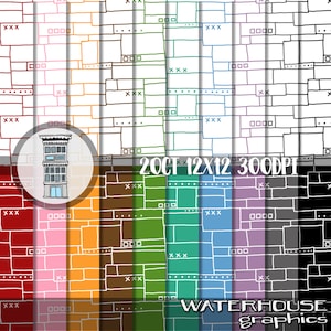 Papel digital DOWNLOAD INSTANTÂNEO Scrapbooking digital Têxteis Planejador Imprimíveis Criação de cartões Várias cores Pacote com 20 com 3 papéis bônus
