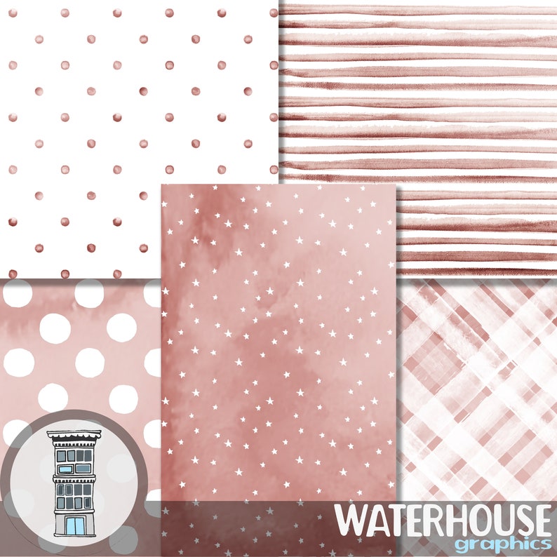 Watercolor Blush PINK Digital Paper Pack INSTANT DOWNLOAD Pink | Etsy