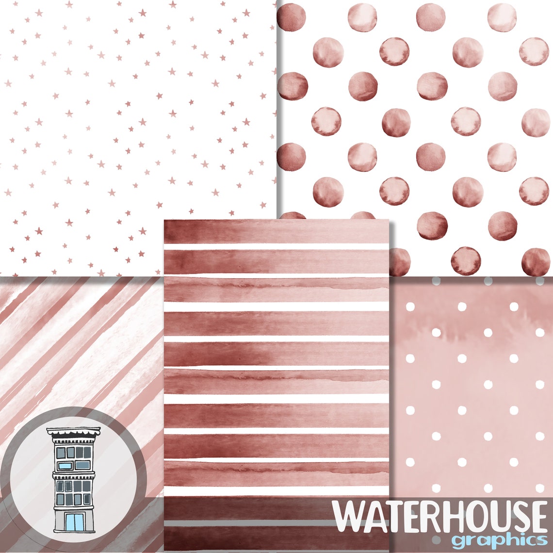 Watercolor Blush PINK Digital Paper Pack INSTANT DOWNLOAD Pink | Etsy