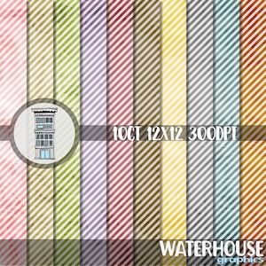 Watercolor stripes Digital Paper Pack Instant Digital Download scrapbooking papers