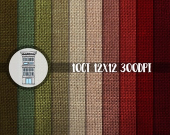 Holiday digital paper Christmas Instant download with burlap textures, red & green burlap digital christmas paper