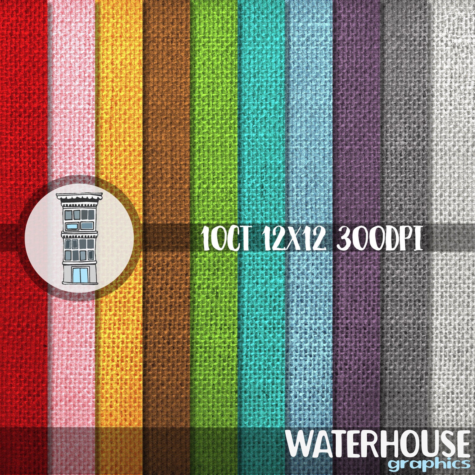 Digital Burlap Paper Pack Instant DIGITAL Download Colorful Rustic ...