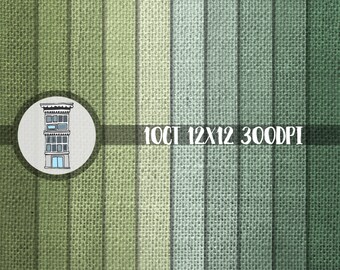 Digital Scrapbooking PAPER PACK Green Burlap instant DOWNLOAD olive moss St. Patricks Irish rustic papers for Papercrafts Cards Backgrounds